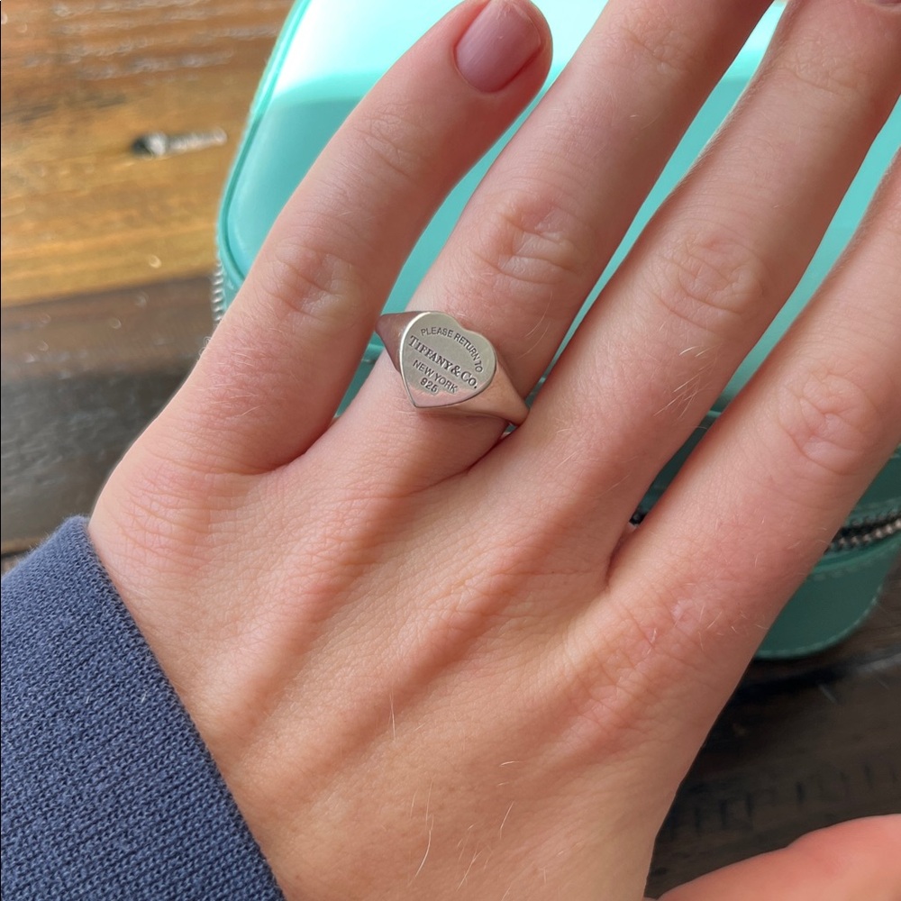 Tiffany & Co. Silver Heart Tag Ring